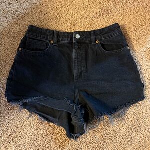 H&M Black Frayed Denim Shorts
